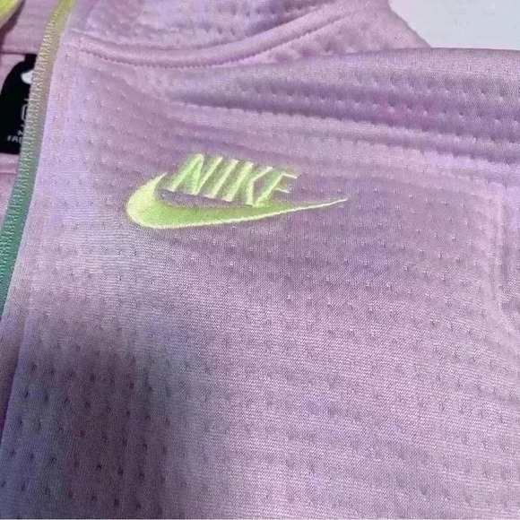 Nike Sample cropped waffle hooded sweatshirt with bell sleeves Size M - Picture 2 of 10